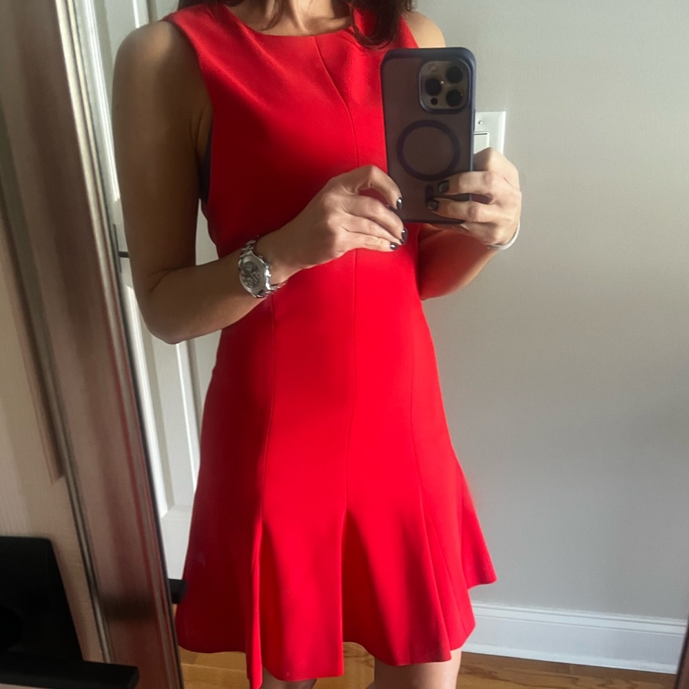 Alice + Olivia Mini Dress in Bright Ruby